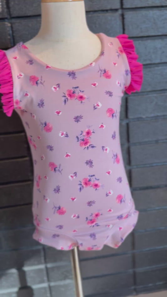 Tea rose pink floral flutter