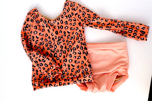 Orange LEOpard 2 piece